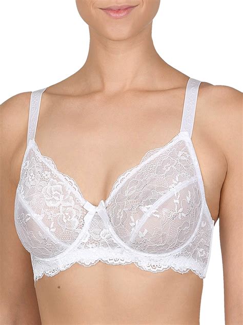 naturana naturana white floral lace wired full cup bra size 34b