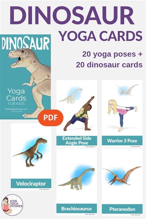 dinosaur yoga cards  printables printable templates