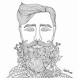 Pages Coloring Adult Color People Beard Man Therapy Book Uploaded User sketch template