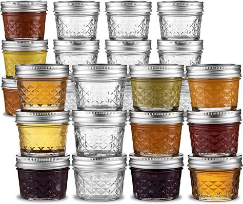 ball mini quilted crystal jelly jars  oz  pack regular mouth mason