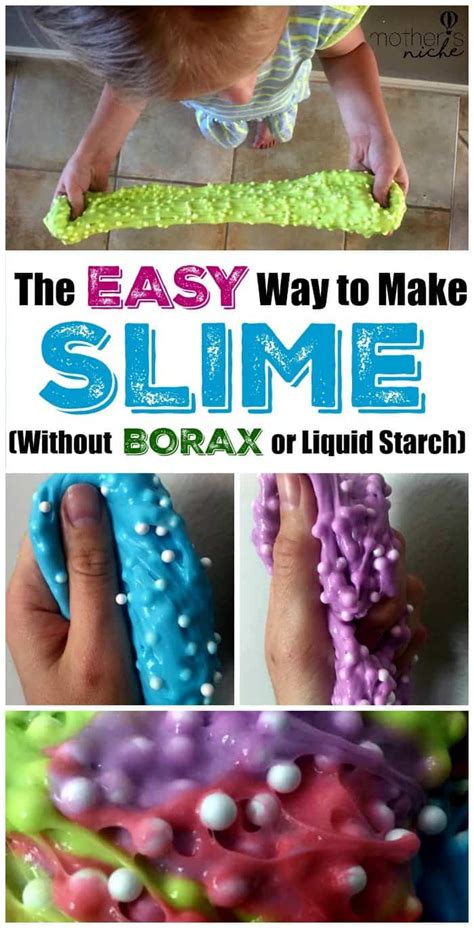 making slime  borax  liquid starch  add  fun foam balls