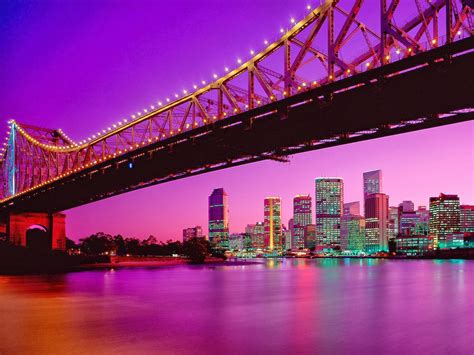 fondo de pantalla ciudades en la noche puente iluminado en la ciudad de nueva york imagenes