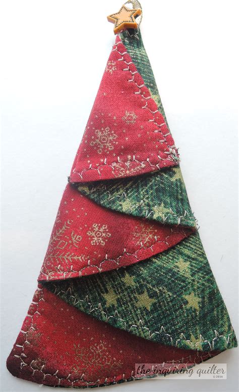 folded fabric christmas tree ornament  inquiring quilter