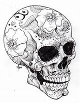 Coloring Pages Skull Sugar Printable Book Totenkopf Skulls Adult Adults Mandala Color Colouring Visit Tattoo sketch template