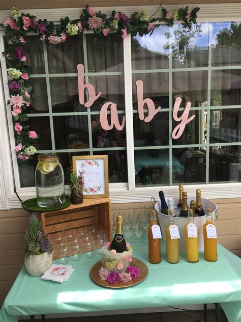 mimosa bar baby shower mimosa bar table decorations baby shower