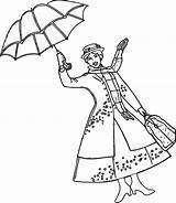 Poppins Umbrella Colouring Drawing Kids Colorier Enfants Educative sketch template