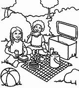 Picnic Coloring Family Pages Eat Sandwich Lot Printable Color Netart Lunch Getdrawings Getcolorings sketch template