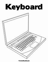 Coloring Keyboard Template sketch template