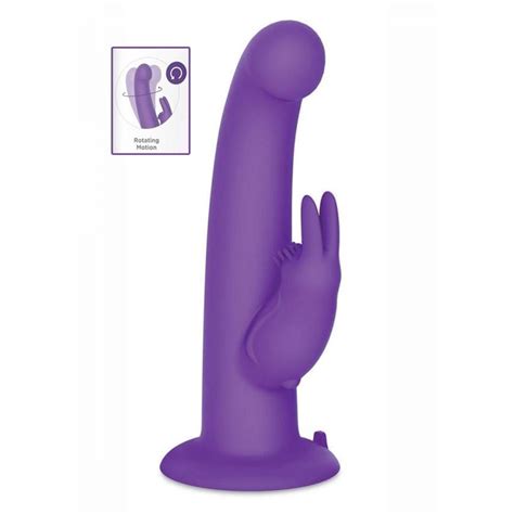 the g spot rotating rabbit peg vibrator purple sex toys at adult empire