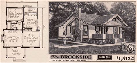 vintage small house plans  sears brookside craftsman style bungalow kit house