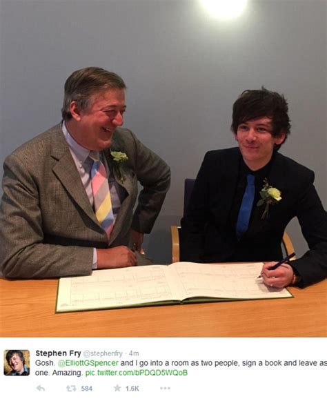 stephen fry announces marriage to elliott spencer on twitter daily