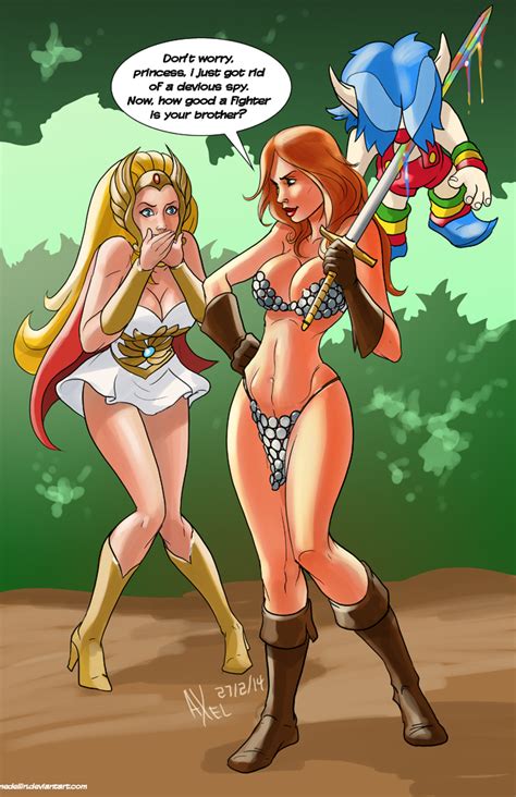 tliid 179 she ra meets red sonja by axelmedellin on