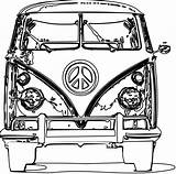 Vw Bus Coloring Clipart Pages Van Clip Volkswagen Folk Hippie Mexican Printable Cliparts Bulli Colouring Graphics Bug Line Book Svg sketch template