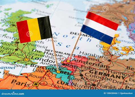 bandeiras de belgica  de paises baixos  mapa foto de stock imagem de destino norte