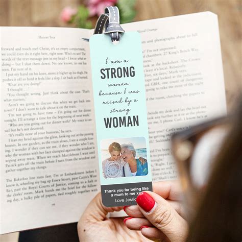 personalised photo bookmark with quote for mum by the little picture