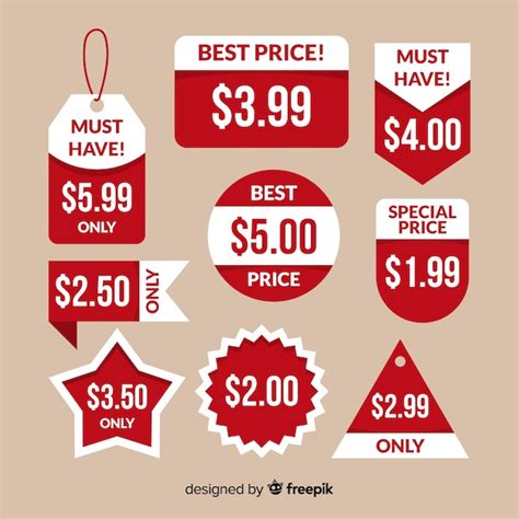 premium vector flat price label collection