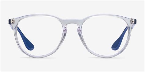 ray ban rb7046 round clear blue frame glasses for women