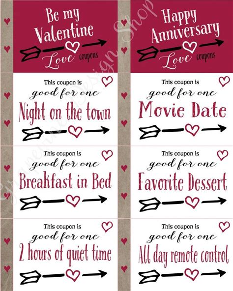 love coupon book anniversary coupon book t for him etsy in 2021