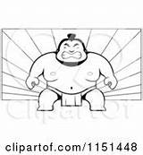 Wrestler Sumo Coloring Clipart Tough Ray Background Outlined Cartoon Vector Thoman Cory Chubby Illustration Hulky sketch template