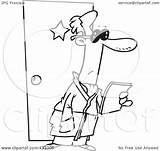 Coloring Actor Letter Outside Reading Male Illustration Line Dressing Room His Royalty Clipart Toonaday Rf sketch template