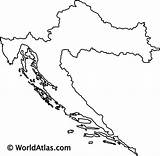 Croatia Outline Kroatien Karte Worldatlas Flagge Malvorlage I2clipart sketch template