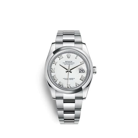 rolex datejust  white dial stainless steel  mm