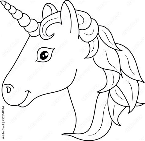 unicorn kids coloring page vector blank printable design  children