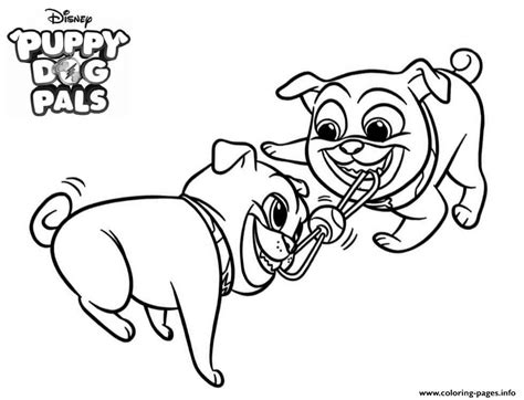 puppy dog pals dogs playing coloring page printable