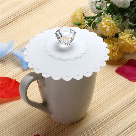 lace silicone diamond cup lid thermal insulation cup cover silicon anti dust drinkware cap cup
