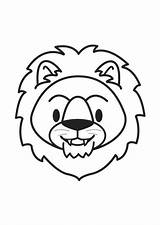 Lion Coloring Head Large Printable sketch template