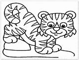 Tiger Coloring Pages Baby Cartoon Drawing Cub Print Template Tigers Lsu Colouring Color Kids Preschool Templates Printable Wolf Leopard Head sketch template