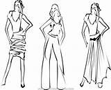 Fashion Sketch Coloring Pages Designer Girls Sketches Vector Woman Stock Elegantwedding Printable Style Mannequin Drawing Bocetos Modern Getcolorings Illustration Designs sketch template