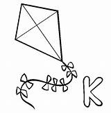 Kite Coloring Printable Pages Getdrawings Colouring sketch template