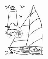 Lighthouse Coloring Pages Sailboat Simple Printable Drawing Getcolorings Adult Print Transportation Kids Getdrawings Choose Board sketch template