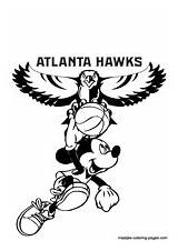 Coloring Pages Hawks Atlanta Nba Mouse Mickey sketch template