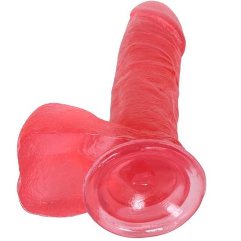 crystal jellies ballsy cock w suction cup 6 pink sex