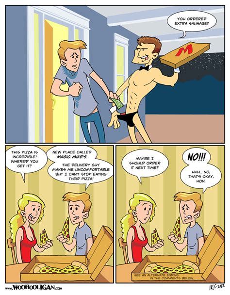 magic mike woohooligan pizza stripper delivery food meal comics funny comics