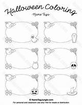 Halloween Name Coloring Tags Template Tag Printable Pages Place Color Nametagjungle Print Templates School Cute Description sketch template