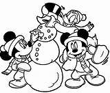 Coloring Winter Pages Printable Disney Kids Snowman Mickey Mouse Sheets Print Size Visit sketch template