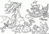 Sirena Sirene Meerjungfrau Schiff Colorkid Schlafende Prinzessin Reino Fadas Conto Navire Sirène Cuento Hadas Tale Elfos Princesse Yaga Cabane Baba sketch template