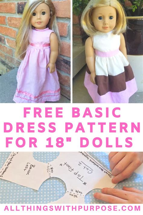 basic dress pattern  american girl   dolls american