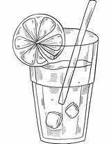 Lemonade Coloring Glass Pages Printable Drinks Supercoloring Categories sketch template