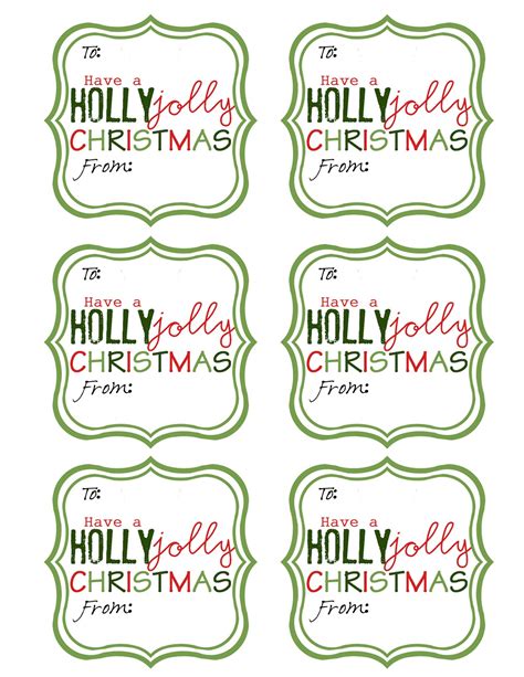 printable holiday tags