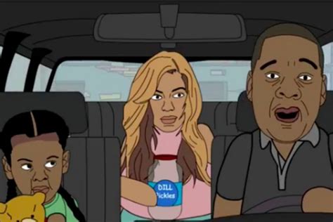 watch this hilarious cartoon featuring jay z and beyonce s trip to the