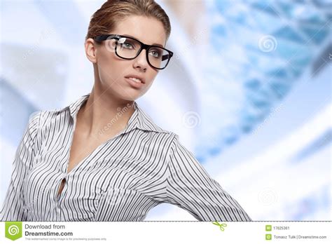 Woman Wearing Glasses In Office Stock Image Image 17625361