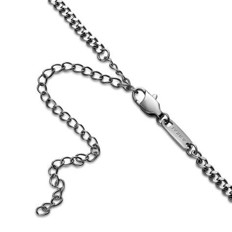 cruz collier en acier inoxydable argenté et pendentif rond d onyx