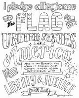 Pledge Coloring Independence Declaration Allegiance Bundle sketch template