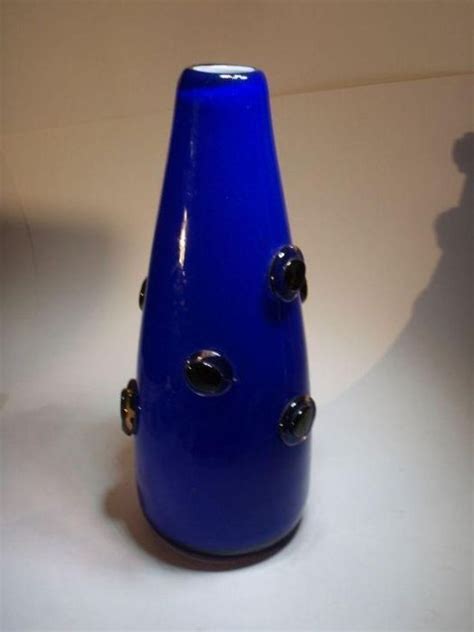 murano glas grote blauwe noppenvaas catawiki