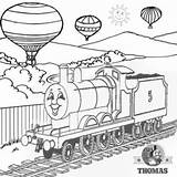 Thomas Coloring Train James Pages Friends Engine Tank Childrens Red Activities Balloon Drawing Kids Colouring Sheets Printable Color Air Hot sketch template