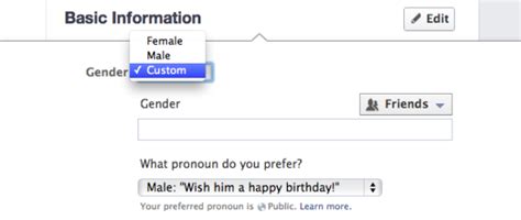 facebook no longer limits your gender to male or female
